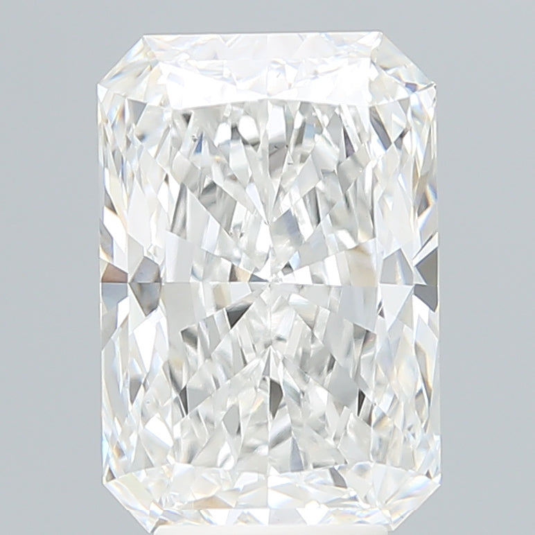 5.39 Carat Radiant Shaped, Ideal Cut, F Color, VS1 Clarity, IGI Certified Lab Grown Diamond