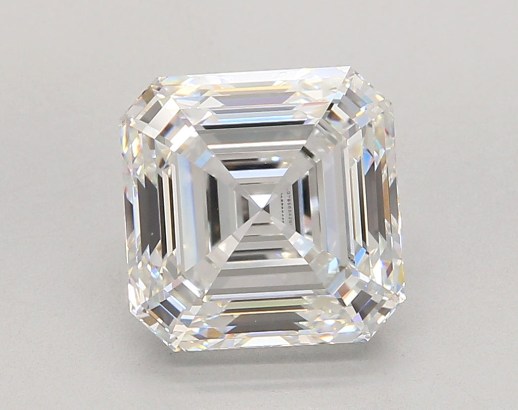 5.01 Carat Asscher Shaped, Ideal Cut, E Color, VVS2 Clarity, IGI Certified Lab Grown Diamond