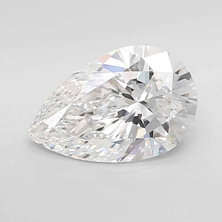 3.06 Carat Pear Shaped, Ideal Cut, E Color, VVS2 Clarity, IGI Certified Lab Grown Diamond