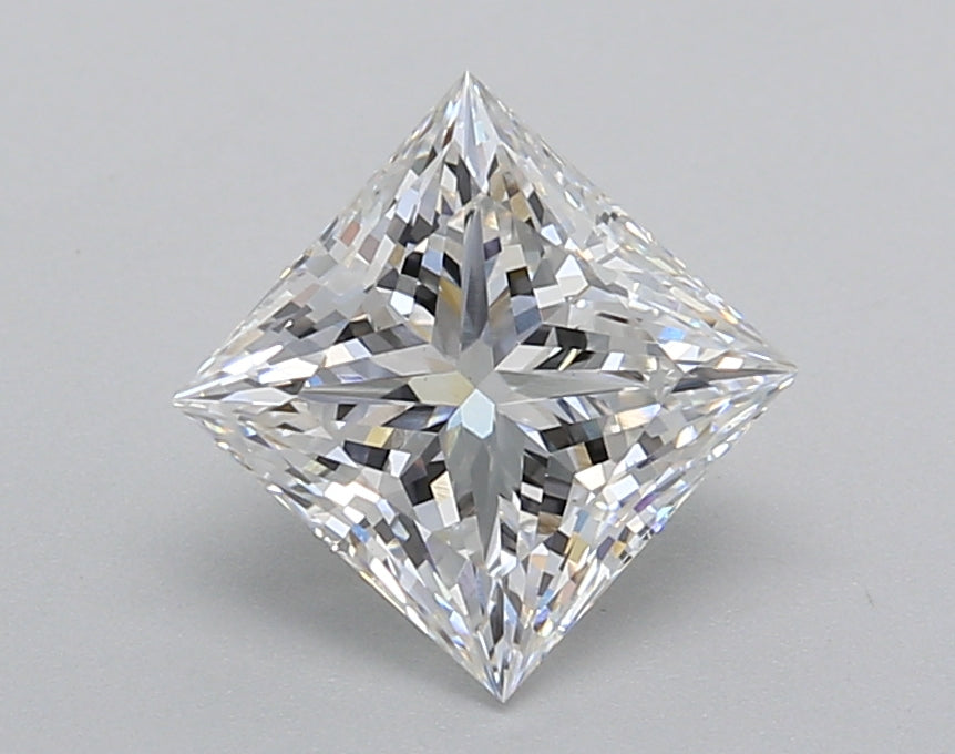 1.52 Carat Princess Shaped, Excellent Cut, E Color, VS1 Clarity, IGI Certified Lab Grown Diamond
