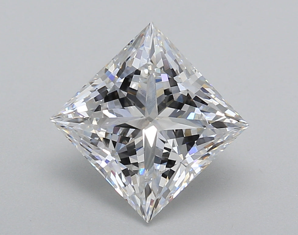 2.52 Carat Princess Shaped, Excellent Cut, D Color, VS1 Clarity, IGI Certified Lab Grown Diamond