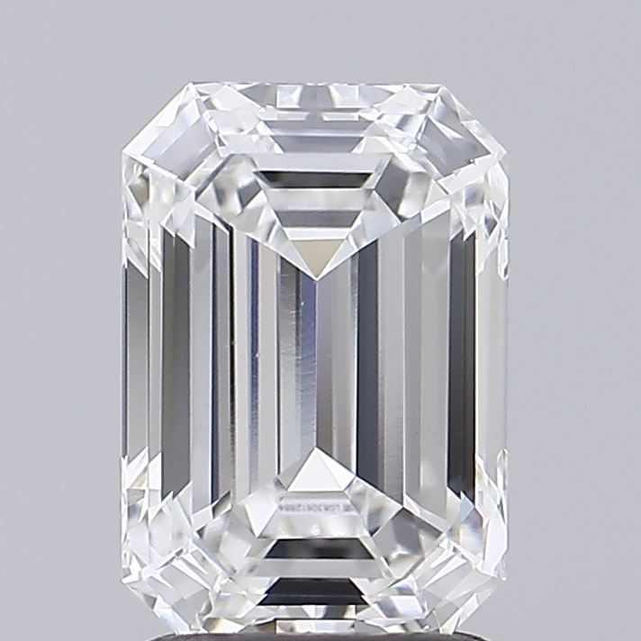 2.04 Carat Emerald Shaped, Ideal Cut, E Color, VVS2 Clarity, IGI Certified Lab Grown Diamond