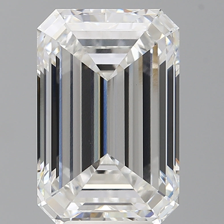6.58 Carat Emerald Shaped, Ideal Cut, E Color, VVS2 Clarity, IGI Certified Lab Grown Diamond