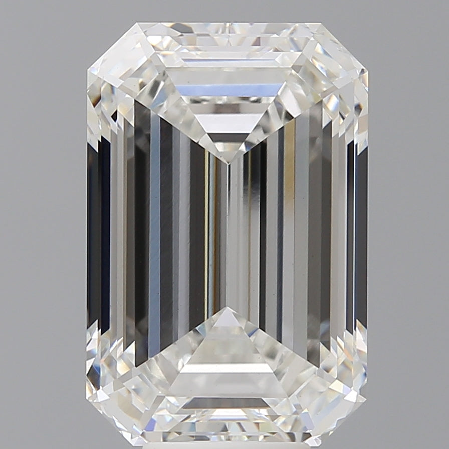 9.59 Carat Emerald Shaped, Ideal Cut, F Color, VVS2 Clarity, IGI Certified Lab Grown Diamond