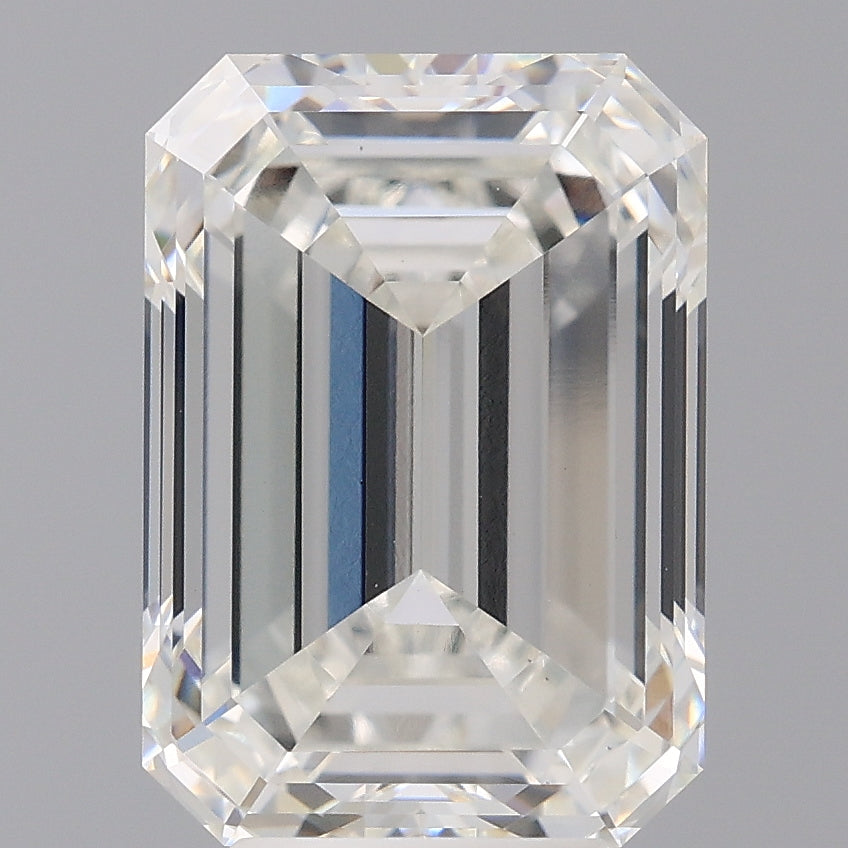 5.96 Carat Emerald Shaped, Ideal Cut, F Color, VVS2 Clarity, IGI Certified Lab Grown Diamond