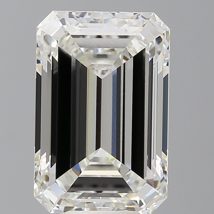 9.09 Carat Emerald Shaped, Ideal Cut, F Color, VVS2 Clarity, IGI Certified Lab Grown Diamond