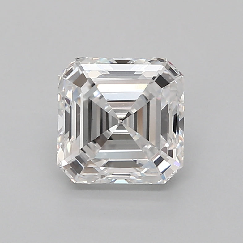 2.08 Carat Asscher Shaped, Ideal Cut, D Color, VS1 Clarity, IGI Certified Lab Grown Diamond