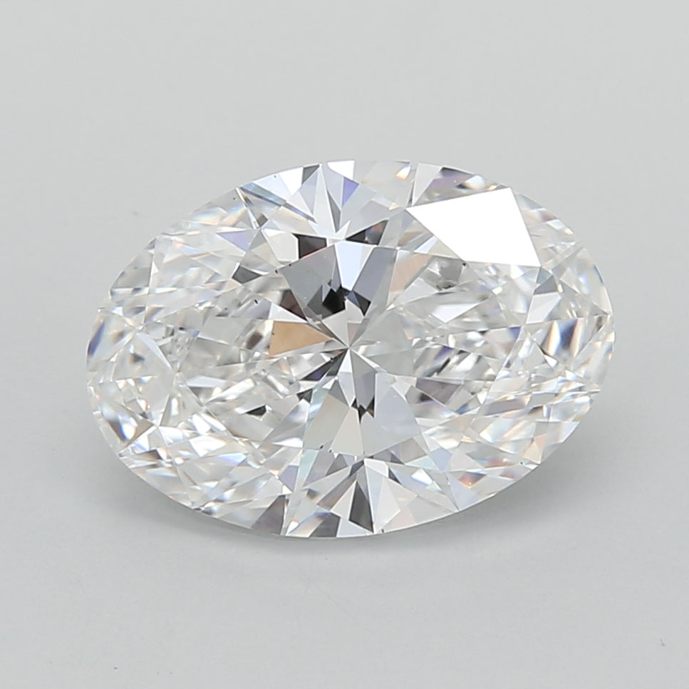 2.75 Carat Oval Shaped, Ideal Cut, D Color, VS2 Clarity, IGI Certified Lab Grown Diamond