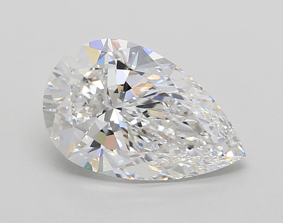 2.52 Carat Pear Shaped, Ideal Cut, E Color, VVS2 Clarity, IGI Certified Lab Grown Diamond