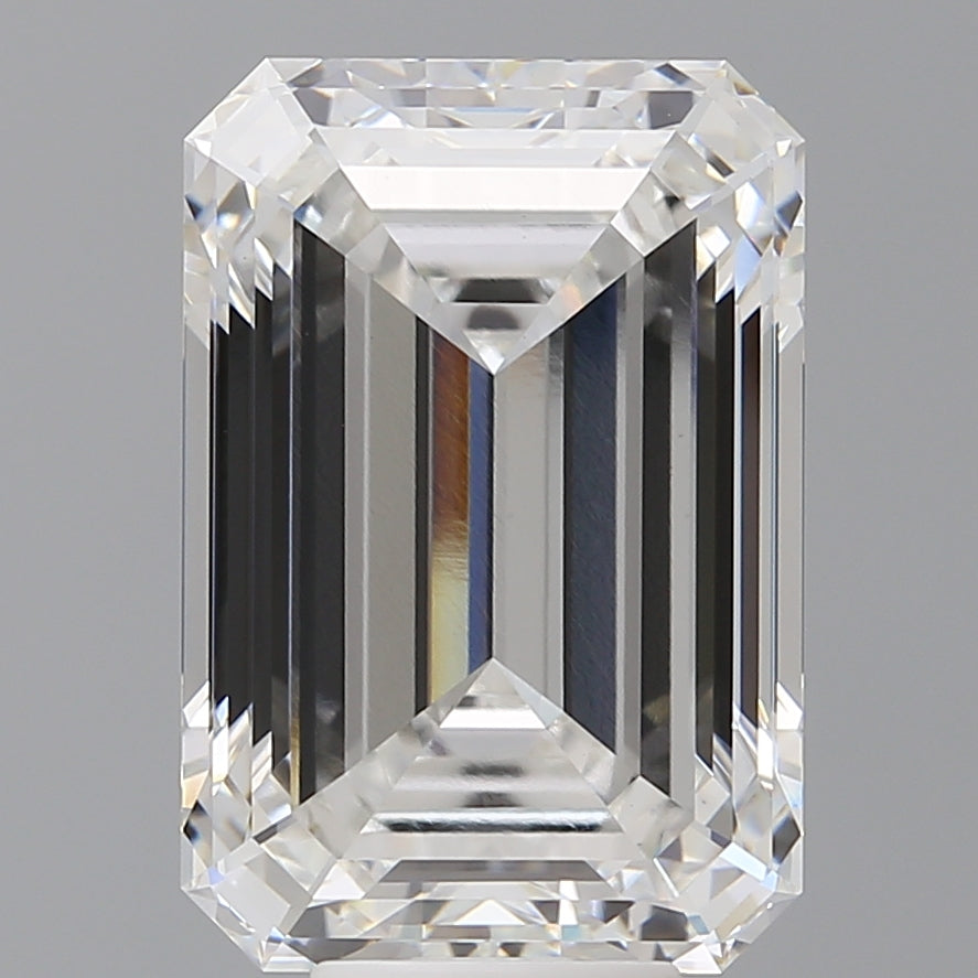 9.53 Carat Emerald Shaped, Ideal Cut, E Color, VVS2 Clarity, IGI Certified Lab Grown Diamond