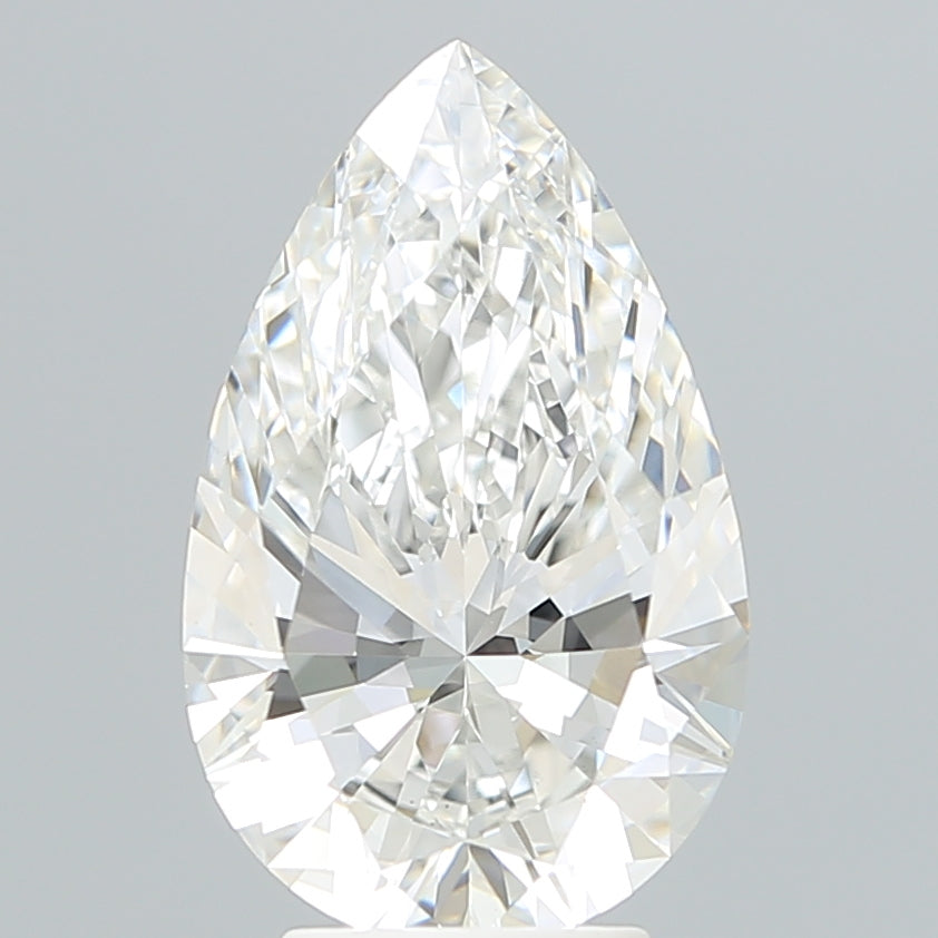 4.21 Carat Pear Shaped, Ideal Cut, F Color, VS1 Clarity, IGI Certified Lab Grown Diamond