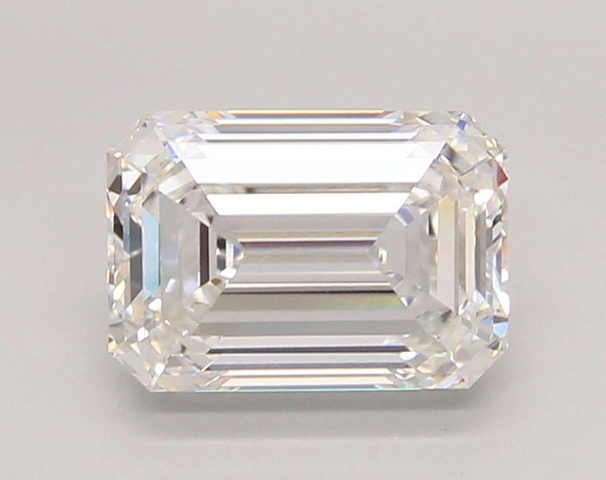 3.05 Carat Emerald Shaped, Ideal Cut, F Color, VVS2 Clarity, IGI Certified Lab Grown Diamond