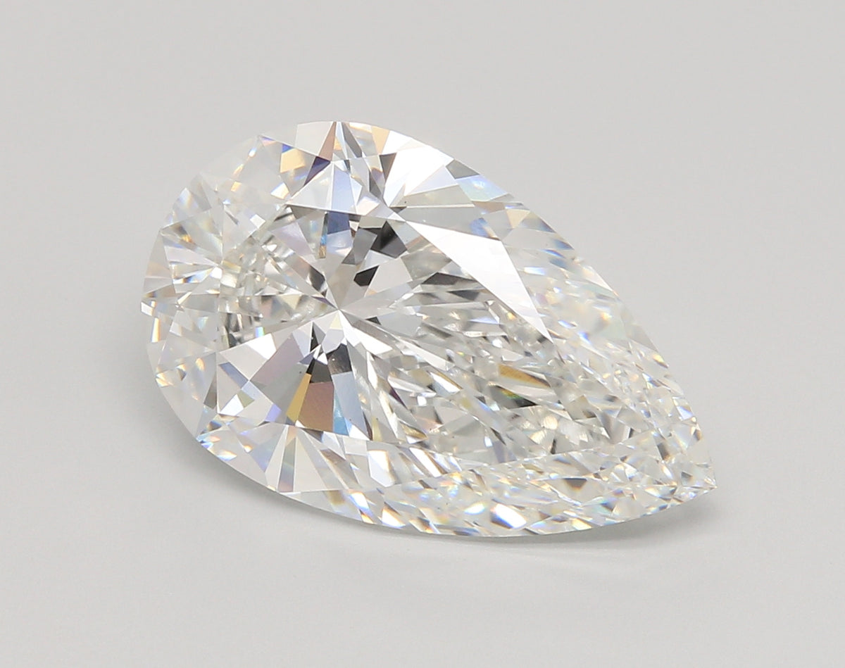 8.05 Carat Pear Shaped, Ideal Cut, F Color, VS1 Clarity, IGI Certified Lab Grown Diamond