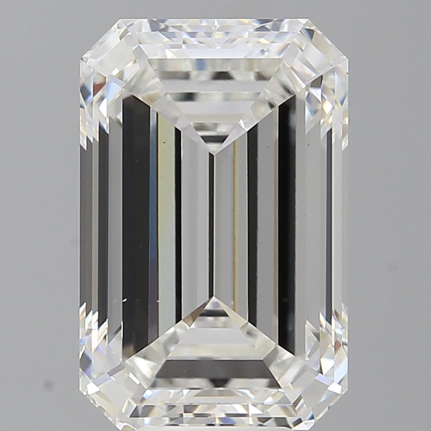 9.02 Carat Emerald Shaped, Ideal Cut, F Color, VS1 Clarity, IGI Certified Lab Grown Diamond