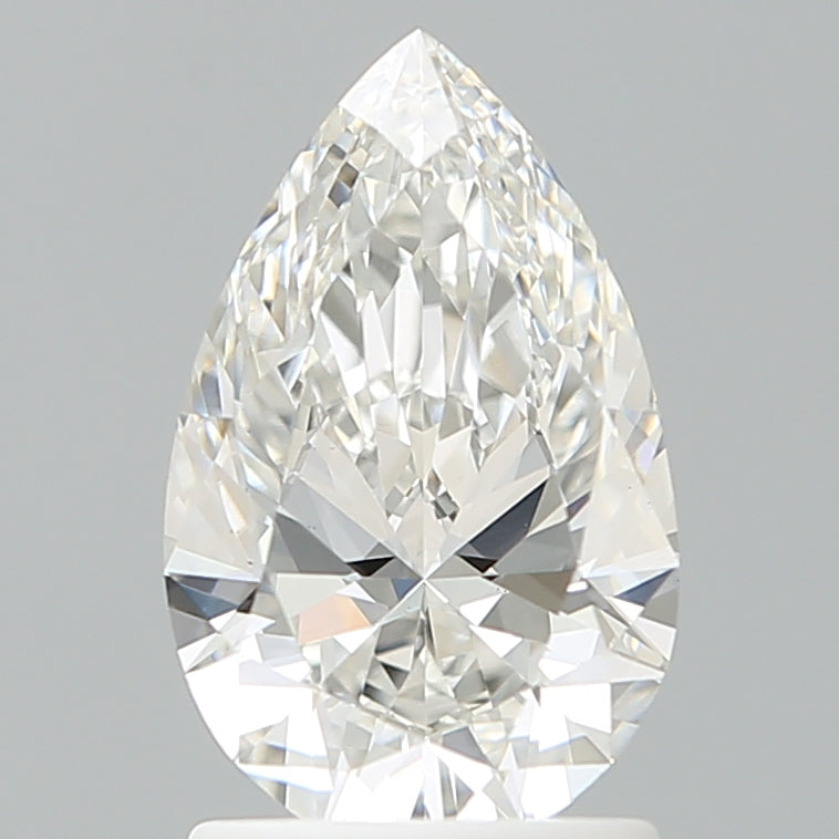 1.57 Carat Pear Shaped, Ideal Cut, F Color, VS1 Clarity, IGI Certified Lab Grown Diamond