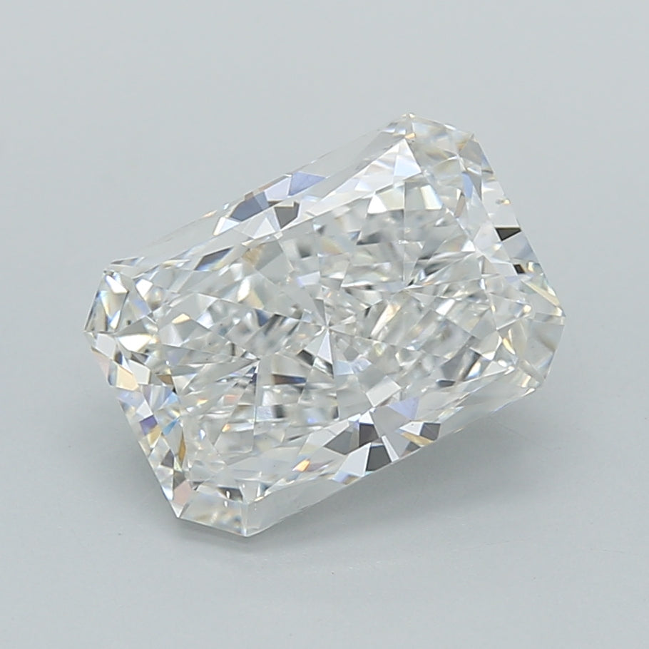 2.51 Carat Radiant Shaped, Ideal Cut, F Color, VS2 Clarity, IGI Certified Lab Grown Diamond