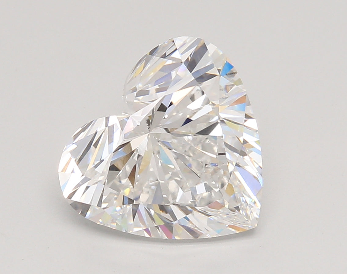 4.05 Carat Heart Shaped, Excellent Cut, D Color, VVS2 Clarity, IGI Certified Lab Grown Diamond