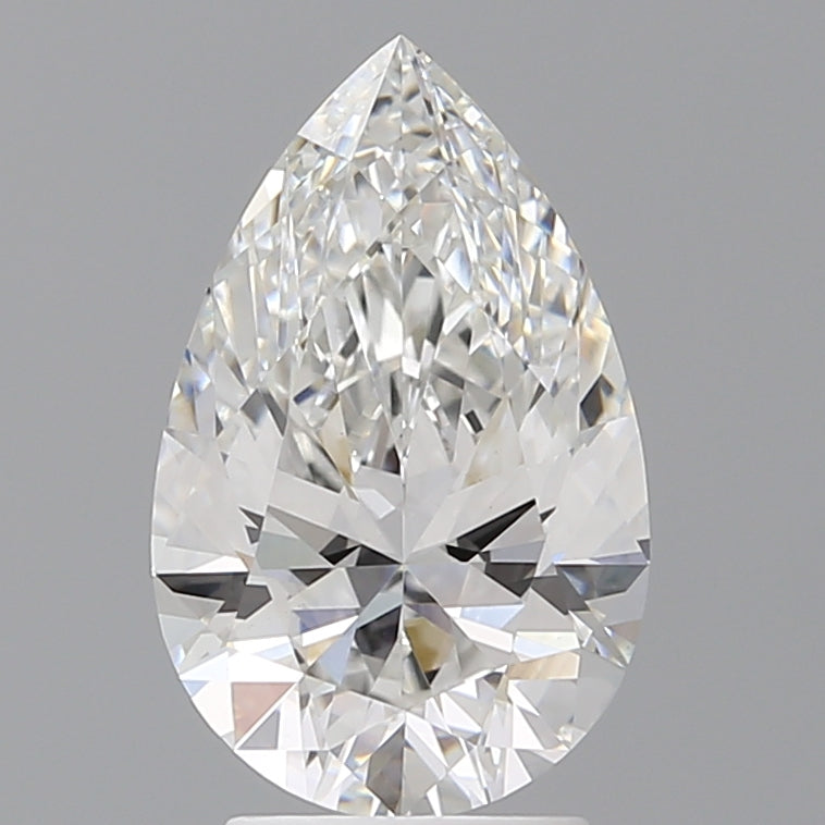 3.02 Carat Pear Shaped, Ideal Cut, F Color, VVS2 Clarity, IGI Certified Lab Grown Diamond