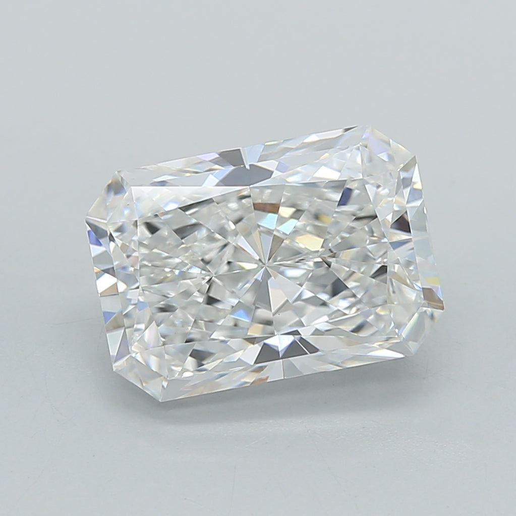 3.04 Carat Radiant Shaped, Ideal Cut, D Color, VS1 Clarity, IGI Certified Lab Grown Diamond