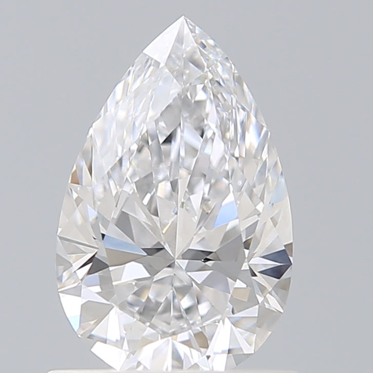 0.92 Carat Pear Shaped, Ideal Cut, D Color, VS2 Clarity, IGI Certified Lab Grown Diamond