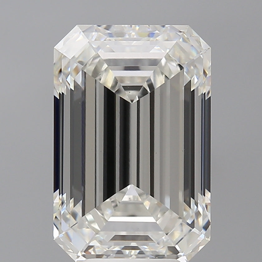7.03 Carat Emerald Shaped, Ideal Cut, F Color, VS1 Clarity, IGI Certified Lab Grown Diamond