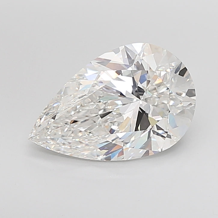 5.01 Carat Pear Shaped, Excellent Cut, F Color, VVS2 Clarity, IGI Certified Lab Grown Diamond
