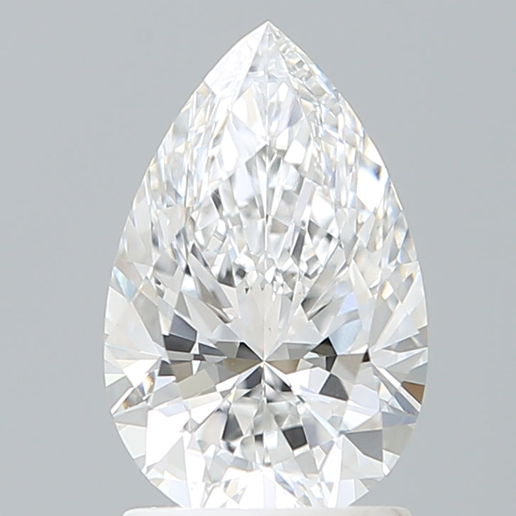 1.66 Carat Pear Shaped, Ideal Cut, E Color, VVS2 Clarity, IGI Certified Lab Grown Diamond