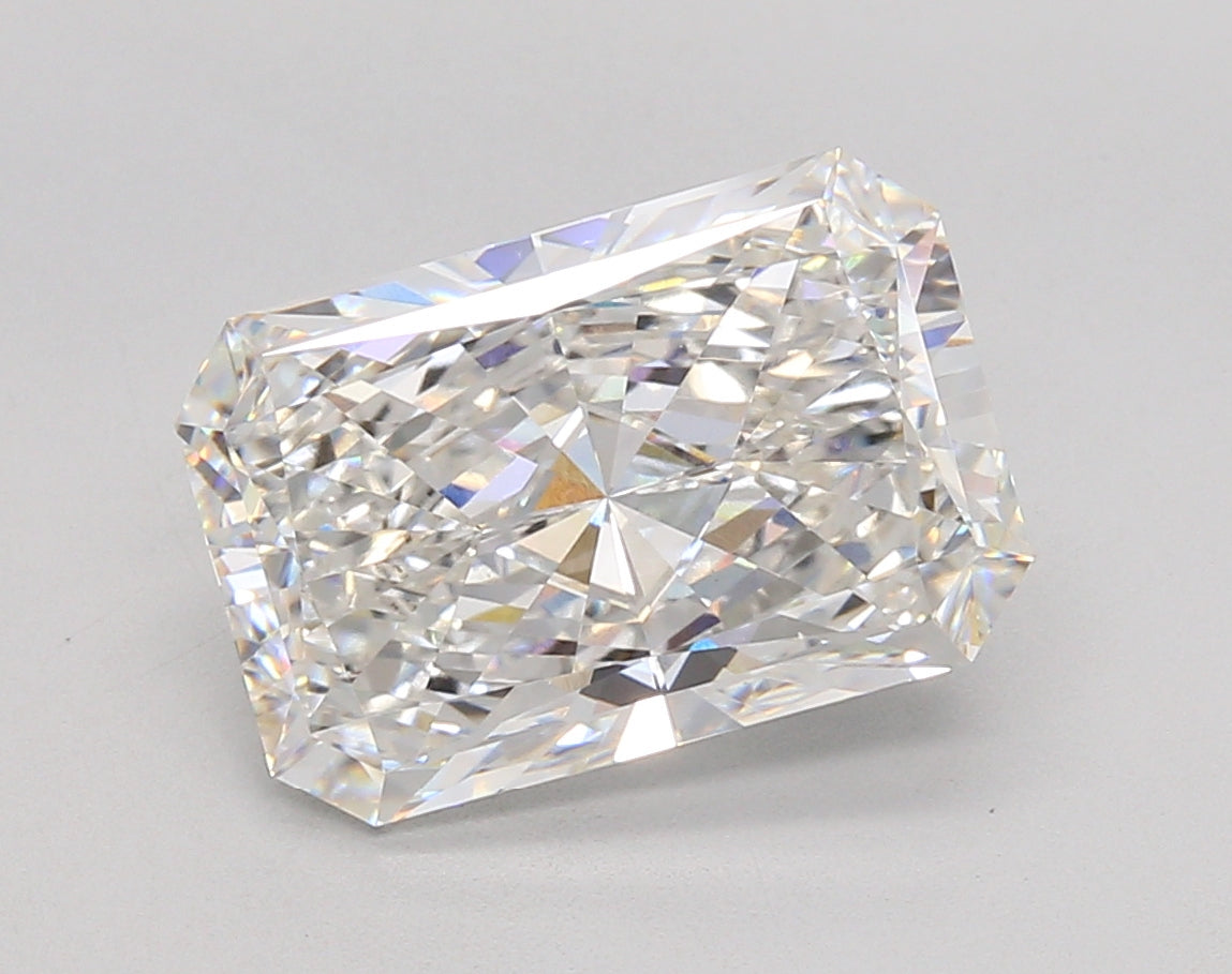 5.04 Carat Radiant Shaped, Ideal Cut, F Color, VVS2 Clarity, IGI Certified Lab Grown Diamond