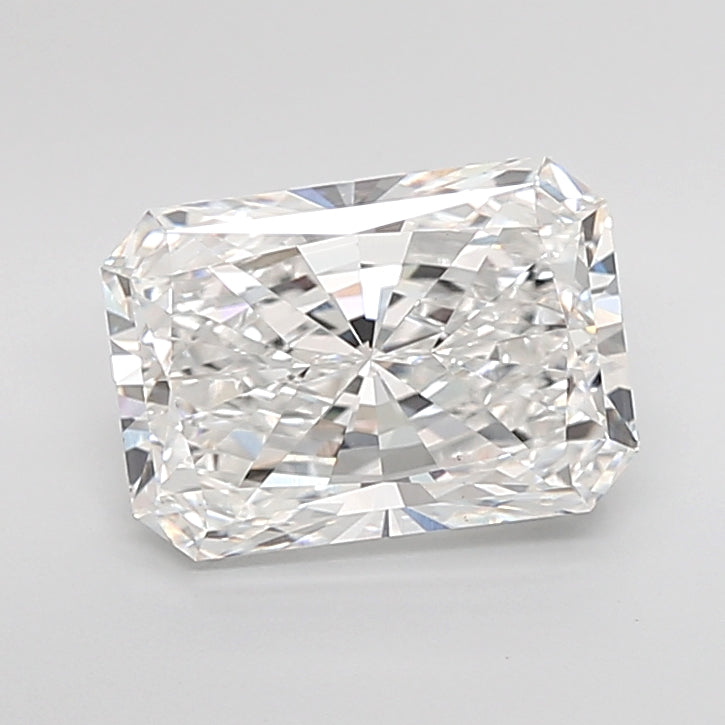 4.09 Carat Radiant Shaped, Excellent Cut, E Color, VS1 Clarity, IGI Certified Lab Grown Diamond