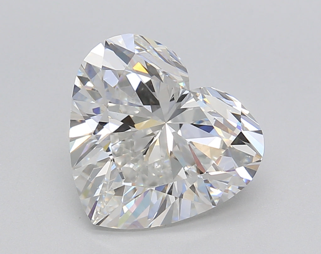 3.02 Carat Heart Shaped, Ideal Cut, F Color, VVS2 Clarity, IGI Certified Lab Grown Diamond