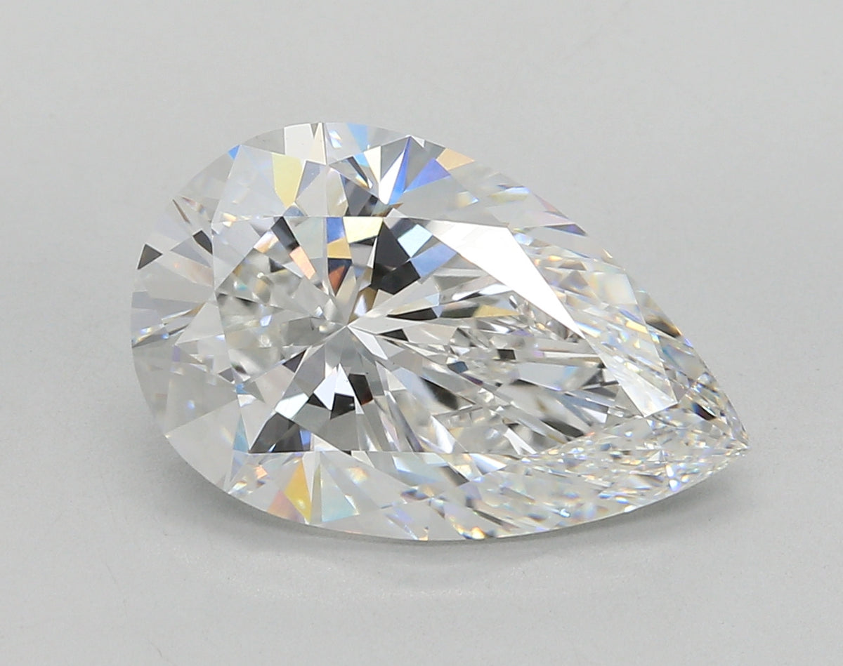 6.55 Carat Pear Shaped, Ideal Cut, E Color, VVS2 Clarity, IGI Certified Lab Grown Diamond