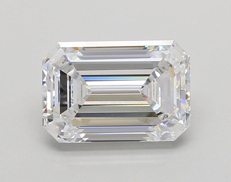 3.04 Carat Emerald Shaped, Ideal Cut, D Color, VVS2 Clarity, IGI Certified Lab Grown Diamond