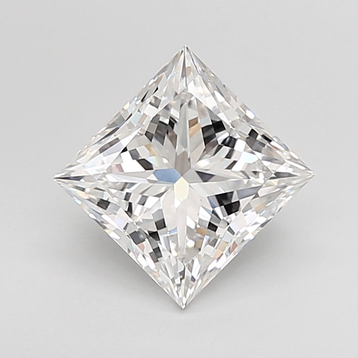 3.04 Carat Princess Shaped, Ideal Cut, F Color, VVS2 Clarity, IGI Certified Lab Grown Diamond