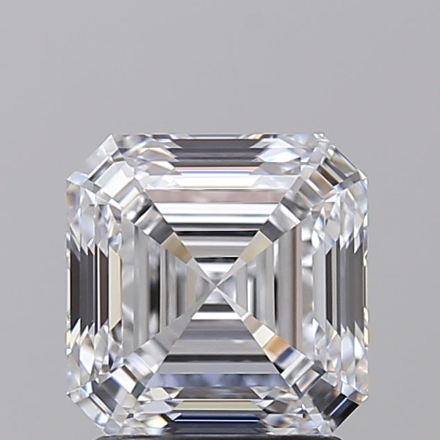 2.03 Carat Asscher Shaped, Ideal Cut, D Color, VVS2 Clarity, IGI Certified Lab Grown Diamond