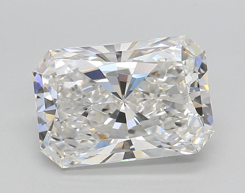 3.02 Carat Radiant Shaped, Excellent Cut, E Color, VS2 Clarity, IGI Certified Lab Grown Diamond