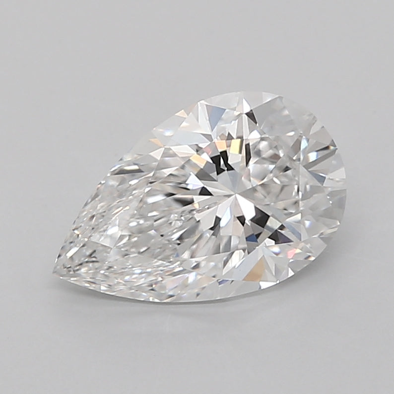 2.03 Carat Pear Shaped, Excellent Cut, D Color, VVS2 Clarity, IGI Certified Lab Grown Diamond
