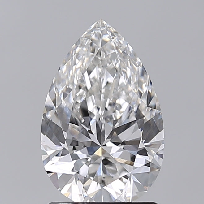 1.52 Carat Pear Shaped, Excellent Cut, F Color, VVS2 Clarity, IGI Certified Lab Grown Diamond