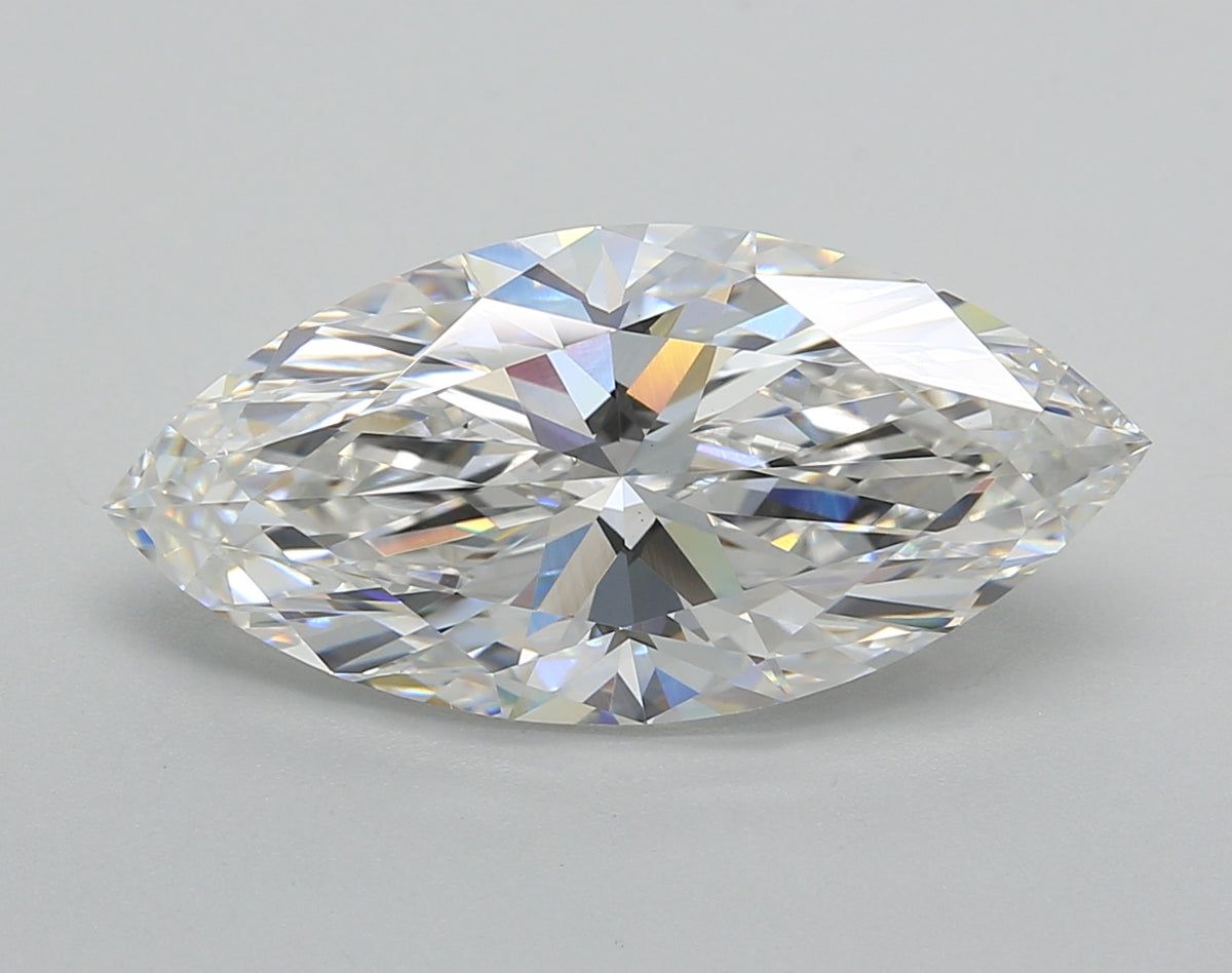 5.02 Carat Marquise Shaped, Excellent Cut, F Color, VS1 Clarity, IGI Certified Lab Grown Diamond