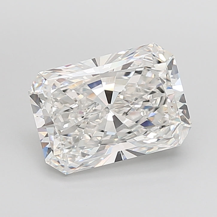 6.08 Carat Radiant Shaped, Ideal Cut, F Color, VVS2 Clarity, IGI Certified Lab Grown Diamond