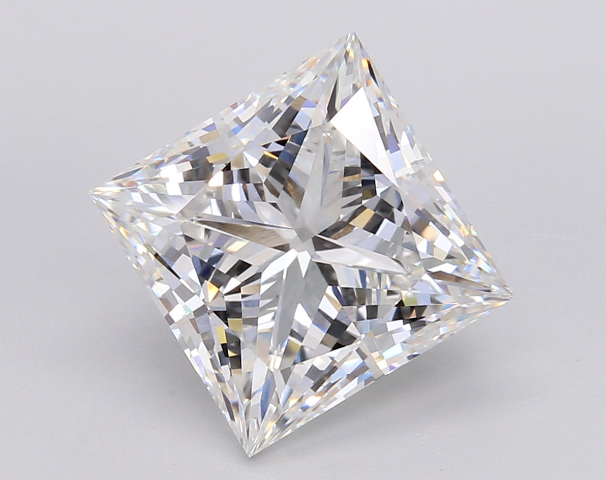 5.09 Carat Princess Shaped, Ideal Cut, E Color, VS1 Clarity, IGI Certified Lab Grown Diamond