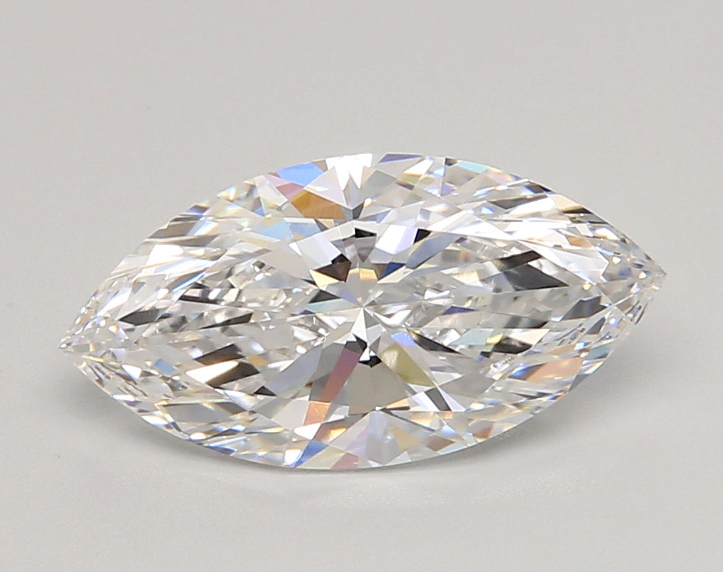 3.03 Carat Marquise Shaped, Ideal Cut, E Color, VVS2 Clarity, IGI Certified Lab Grown Diamond