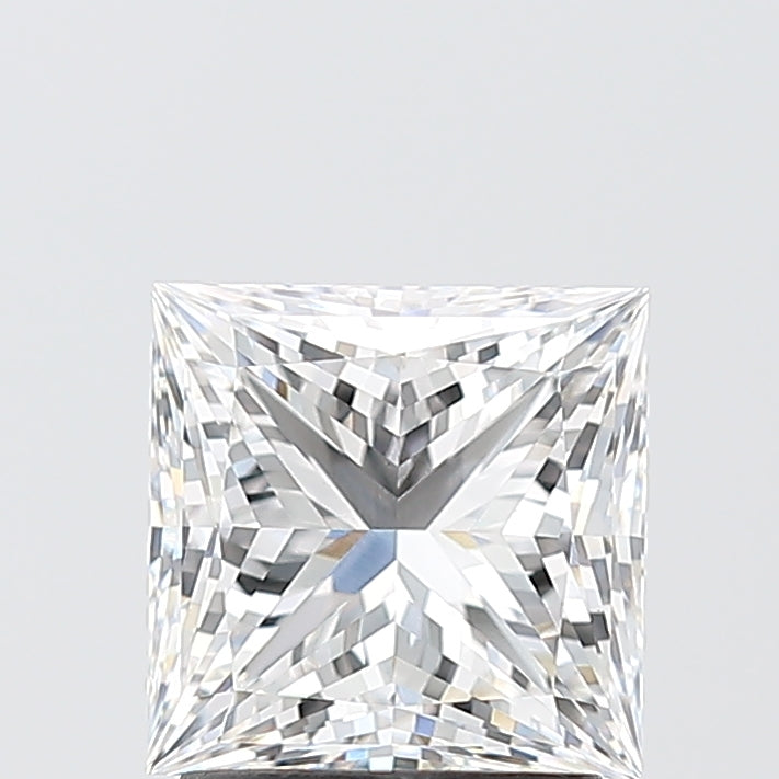 2.03 Carat Princess Shaped, Ideal Cut, D Color, VVS2 Clarity, IGI Certified Lab Grown Diamond