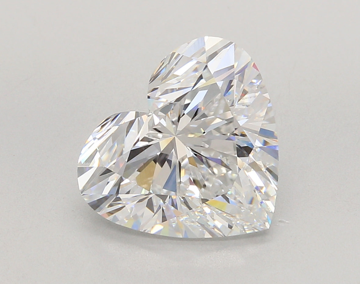 5.01 Carat Heart Shaped, Ideal Cut, D Color, VVS2 Clarity, IGI Certified Lab Grown Diamond