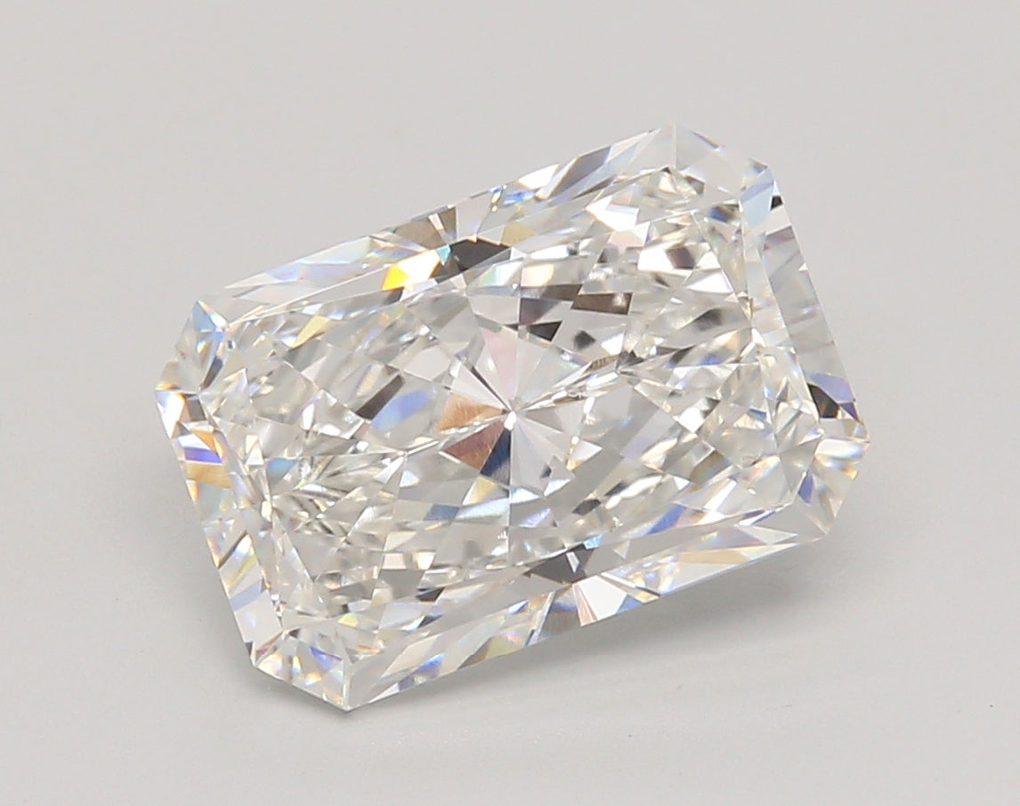 5.00 Carat Radiant Shaped, Ideal Cut, F Color, VVS2 Clarity, IGI Certified Lab Grown Diamond
