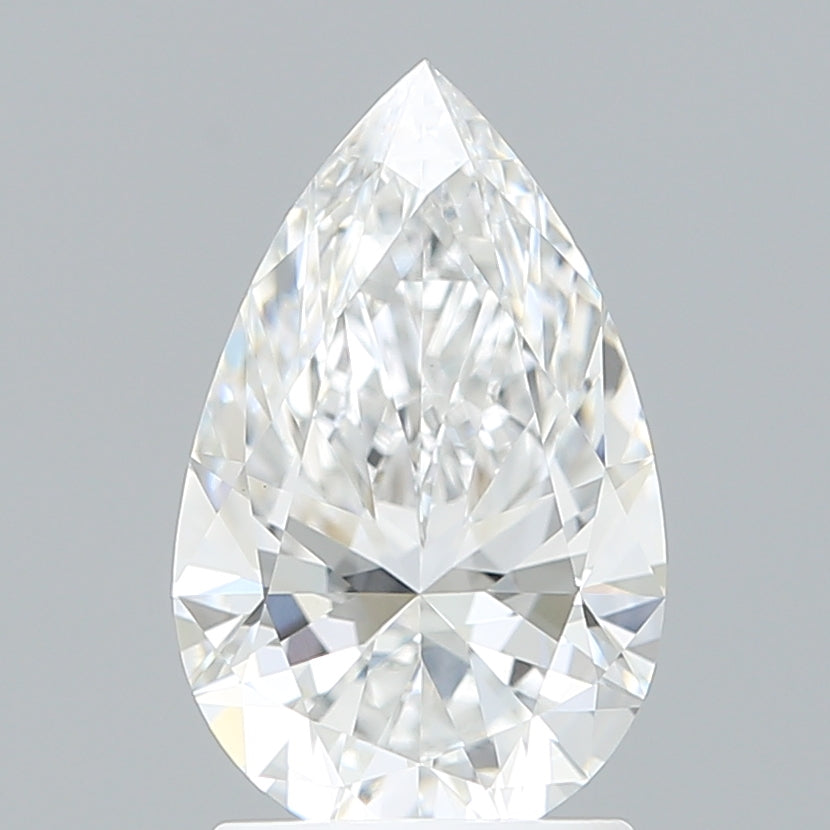 1.84 Carat Pear Shaped, Ideal Cut, E Color, VVS2 Clarity, IGI Certified Lab Grown Diamond