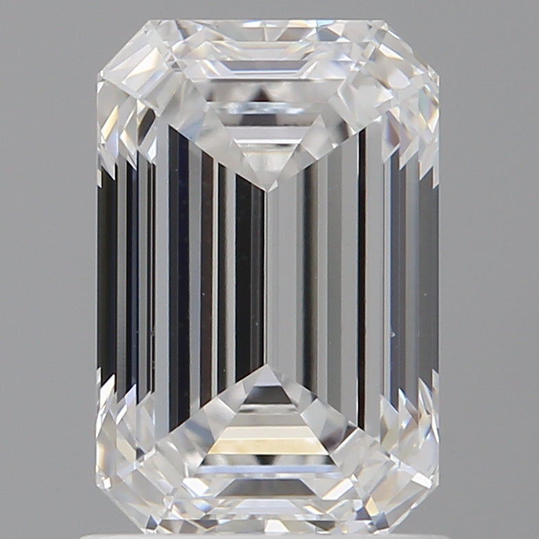 1.60 Carat Emerald Shaped, Ideal Cut, D Color, VVS2 Clarity, IGI Certified Lab Grown Diamond