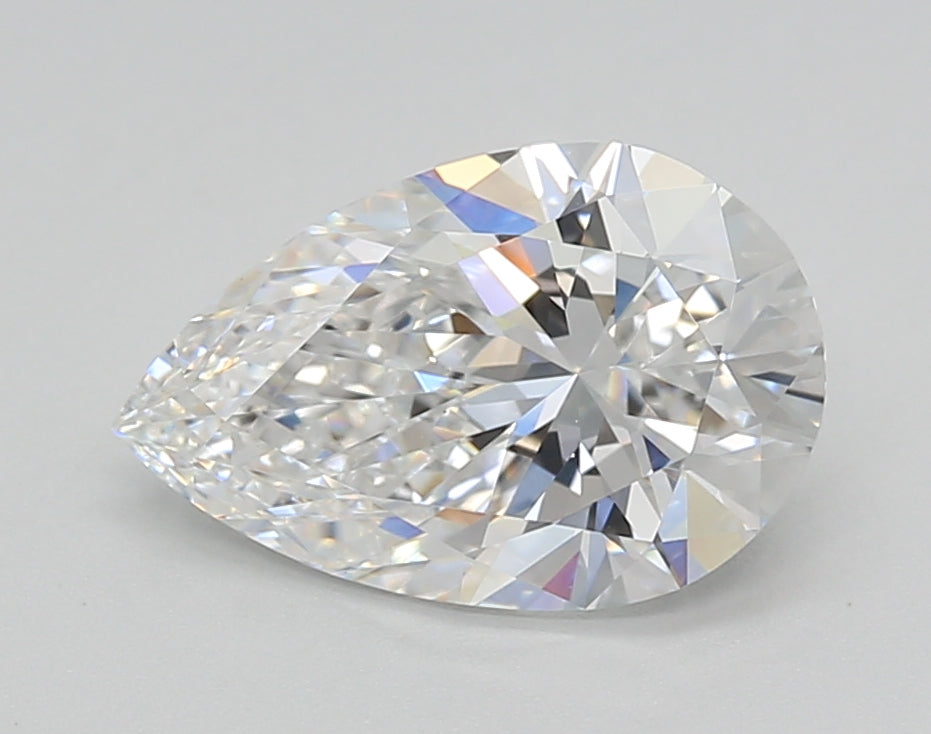 2.01 Carat Pear Shaped, Ideal Cut, E Color, VVS1 Clarity, GIA Certified Lab Grown Diamond