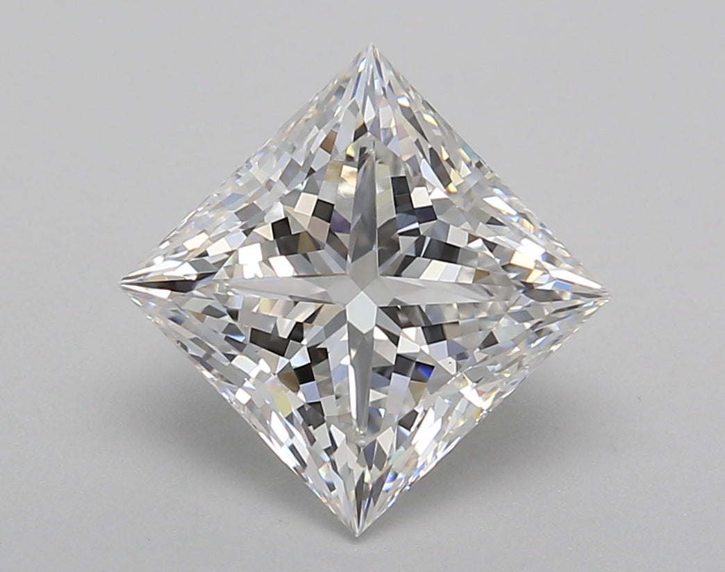 3.02 Carat Princess Shaped, Excellent Cut, E Color, VVS2 Clarity, IGI Certified Lab Grown Diamond