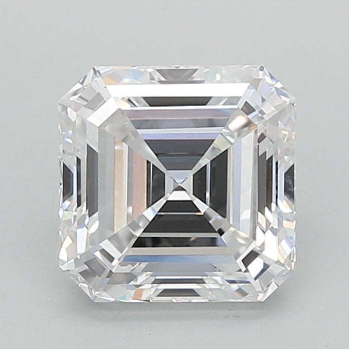 2.01 Carat Asscher Shaped, Excellent Cut, D Color, VS1 Clarity, IGI Certified Lab Grown Diamond