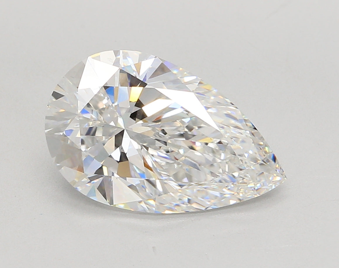 4.05 Carat Pear Shaped, Ideal Cut, E Color, VS1 Clarity, IGI Certified Lab Grown Diamond